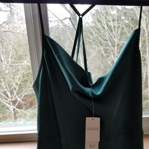 Emerald satin dress